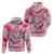 Butterfly Polynesia Breast Cancer Hoodie Nobody Fights Alone Pink Out Tropical Hibiscus