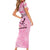 Butterfly Polynesia Breast Cancer Short Sleeve Bodycon Dress Nobody Fights Alone Pink Out Tropical Hibiscus