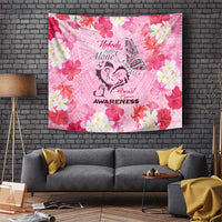 Butterfly Polynesia Breast Cancer Tapestry Nobody Fights Alone Pink Out Tropical Hibiscus