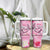 Butterfly Polynesia Breast Cancer Tumbler With Handle Nobody Fights Alone Pink Out Tropical Hibiscus