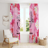 Butterfly Polynesia Breast Cancer Window Curtain Nobody Fights Alone Pink Out Tropical Hibiscus