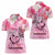 Butterfly Polynesia Breast Cancer Women Polo Shirt Nobody Fights Alone Pink Out Tropical Hibiscus