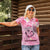 Butterfly Polynesia Breast Cancer Women Polo Shirt Nobody Fights Alone Pink Out Tropical Hibiscus