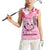 Butterfly Polynesia Breast Cancer Women Sleeveless Polo Shirt Nobody Fights Alone Pink Out Tropical Hibiscus