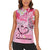 Butterfly Polynesia Breast Cancer Women Sleeveless Polo Shirt Nobody Fights Alone Pink Out Tropical Hibiscus