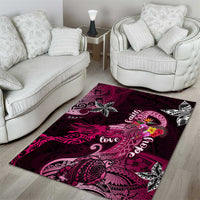 Breast Cancer Mermaid Polynesia Area Rug Faith Hope Love