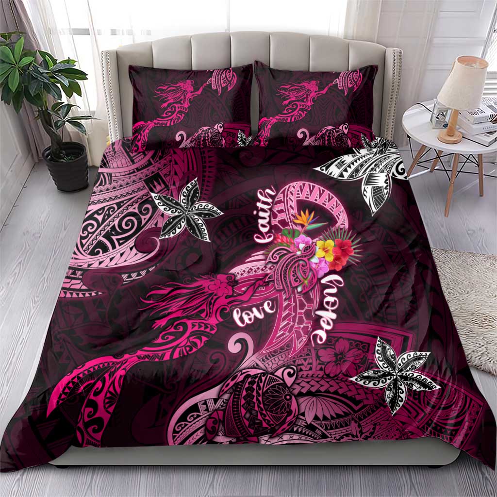 Breast Cancer Mermaid Polynesia Bedding Set Faith Hope Love DT02 - Polynesian Pride