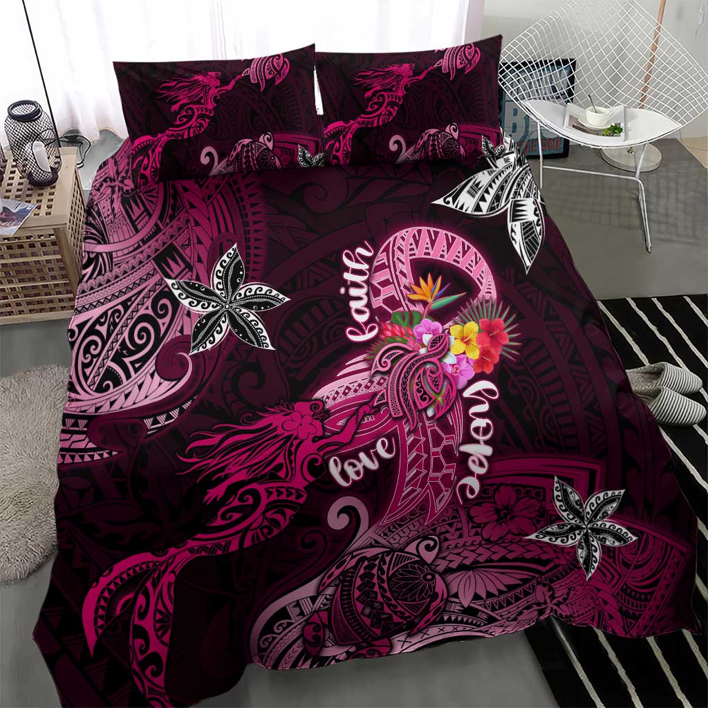 Breast Cancer Mermaid Polynesia Bedding Set Faith Hope Love DT02 - Polynesian Pride