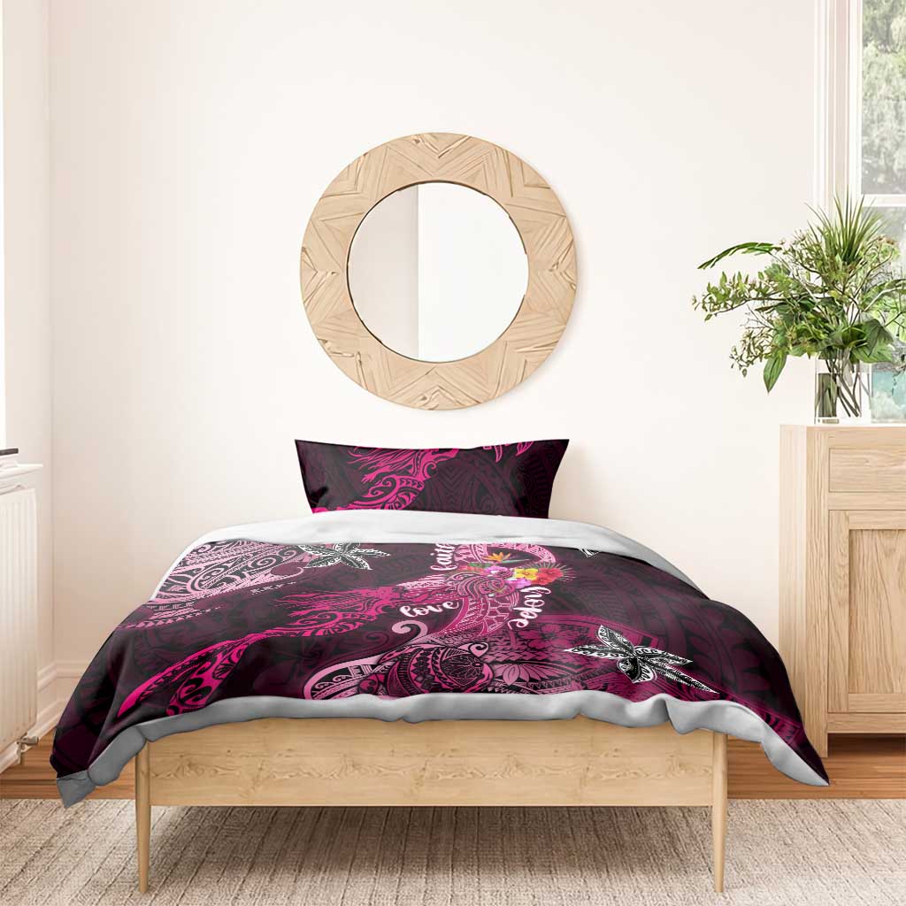 Breast Cancer Mermaid Polynesia Bedding Set Faith Hope Love DT02 - Polynesian Pride
