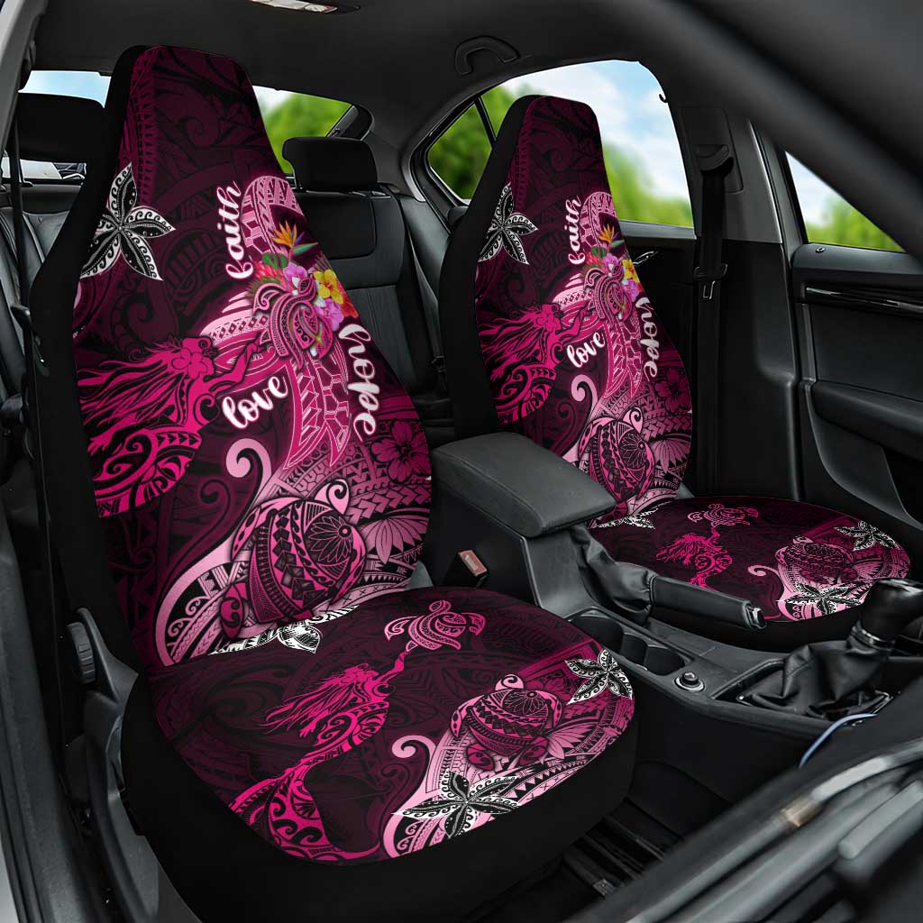 Breast Cancer Mermaid Polynesia Car Seat Cover Faith Hope Love DT02 One Size Pink - Polynesian Pride