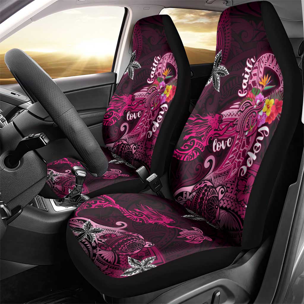 Breast Cancer Mermaid Polynesia Car Seat Cover Faith Hope Love DT02 - Polynesian Pride