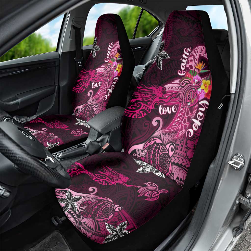 Breast Cancer Mermaid Polynesia Car Seat Cover Faith Hope Love DT02 - Polynesian Pride