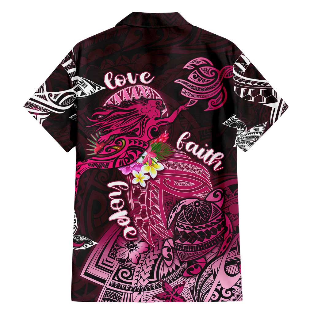 Breast Cancer Mermaid Polynesia Family Matching Puletasi and Hawaiian Shirt Faith Hope Love DT02 - Polynesian Pride