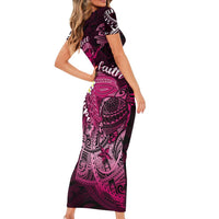 Breast Cancer Mermaid Polynesia Family Matching Short Sleeve Bodycon Dress and Hawaiian Shirt Faith Hope Love DT02 - Polynesian Pride