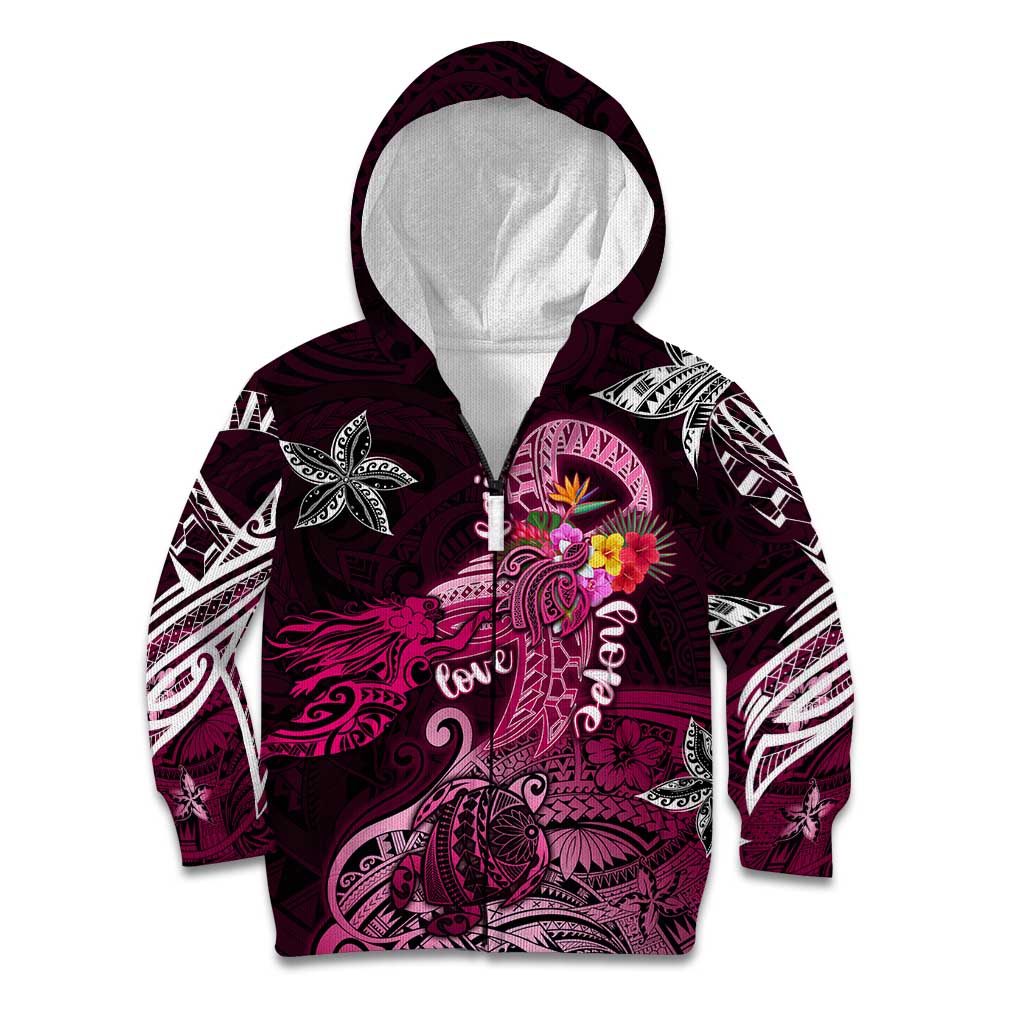 Breast Cancer Mermaid Polynesia Kid Hoodie Faith Hope Love