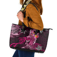 Breast Cancer Mermaid Polynesia Leather Tote Bag Faith Hope Love