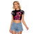 Breast Cancer Mermaid Polynesia Raglan Cropped T Shirt Faith Hope Love