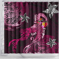 Breast Cancer Mermaid Polynesia Shower Curtain Faith Hope Love
