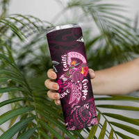 Breast Cancer Mermaid Polynesia Skinny Tumbler Faith Hope Love