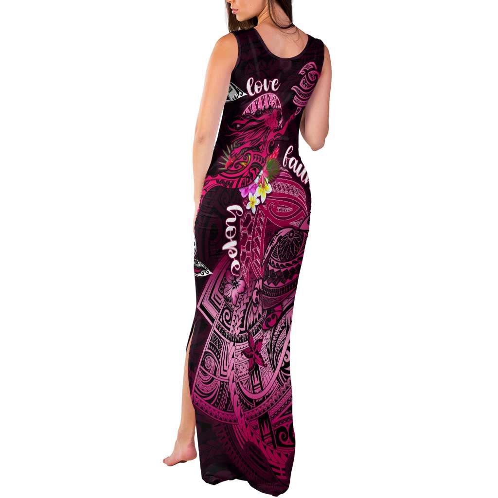 Breast Cancer Mermaid Polynesia Tank Maxi Dress Faith Hope Love