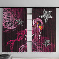 Breast Cancer Mermaid Polynesia Window Curtain Faith Hope Love