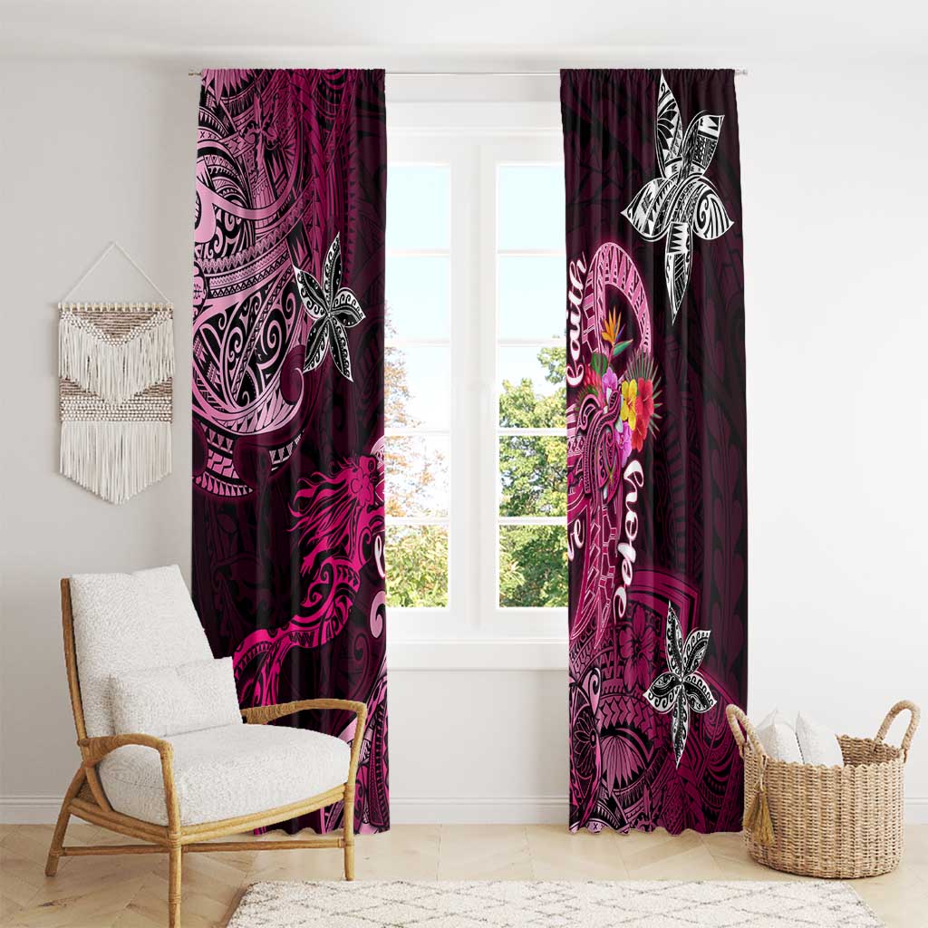Breast Cancer Mermaid Polynesia Window Curtain Faith Hope Love