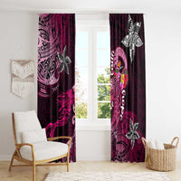 Breast Cancer Mermaid Polynesia Window Curtain Faith Hope Love