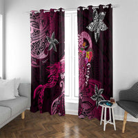 Breast Cancer Mermaid Polynesia Window Curtain Faith Hope Love