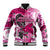 Breast Cancer Awareness Hawaii Baseball Jacket Polynesia Girl Nobody Fights Alone