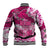 Breast Cancer Awareness Hawaii Baseball Jacket Polynesia Girl Nobody Fights Alone