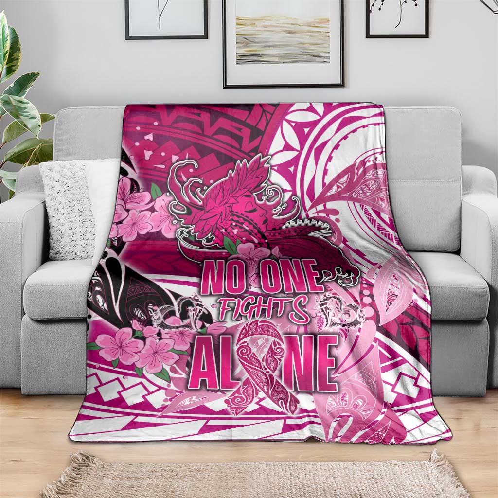 Breast Cancer Awareness Hawaii Blanket Polynesia Girl Nobody Fights Alone