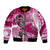 Breast Cancer Awareness Hawaii Bomber Jacket Polynesia Girl Nobody Fights Alone