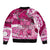 Breast Cancer Awareness Hawaii Bomber Jacket Polynesia Girl Nobody Fights Alone