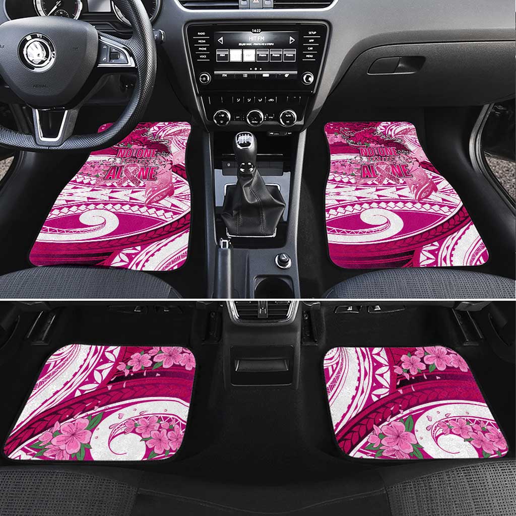 Breast Cancer Awareness Hawaii Car Mats Polynesia Girl Nobody Fights Alone