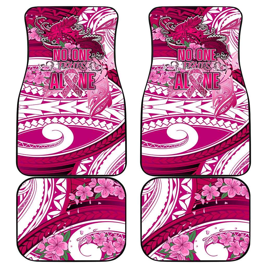 Breast Cancer Awareness Hawaii Car Mats Polynesia Girl Nobody Fights Alone