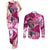 Breast Cancer Awareness Hawaii Couples Matching Tank Maxi Dress and Long Sleeve Button Shirt Polynesia Girl Nobody Fights Alone