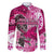 Breast Cancer Awareness Hawaii Family Matching Mermaid Dress and Hawaiian Shirt Polynesia Girl Nobody Fights Alone