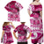 Breast Cancer Awareness Hawaii Family Matching Off Shoulder Maxi Dress and Hawaiian Shirt Polynesia Girl Nobody Fights Alone