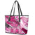 Breast Cancer Awareness Hawaii Leather Tote Bag Polynesia Girl Nobody Fights Alone