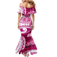 Breast Cancer Awareness Hawaii Mermaid Dress Polynesia Girl Nobody Fights Alone