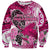 Breast Cancer Awareness Hawaii Sweatshirt Polynesia Girl Nobody Fights Alone