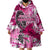 Breast Cancer Awareness Hawaii Wearable Blanket Hoodie Polynesia Girl Nobody Fights Alone