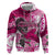 Breast Cancer Awareness Hawaii Zip Hoodie Polynesia Girl Nobody Fights Alone