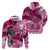 Breast Cancer Awareness Hawaii Zip Hoodie Polynesia Girl Nobody Fights Alone