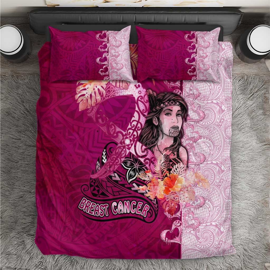 Breast Cancer New Zealand Bedding Set Maori Aotearoa Girl Pink Out
