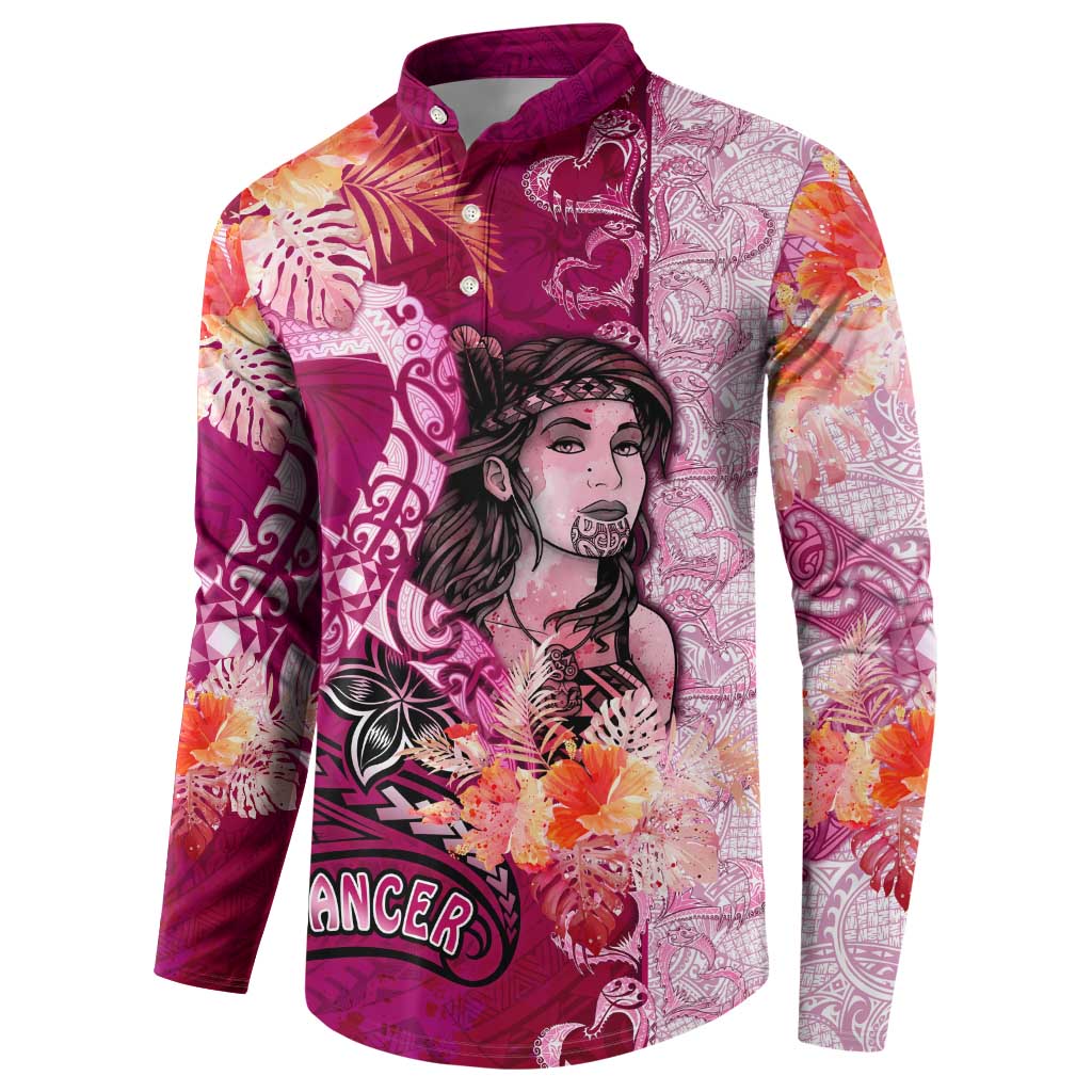 Breast Cancer New Zealand Button Sweatshirt Maori Aotearoa Girl Pink Out