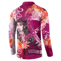 Breast Cancer New Zealand Button Sweatshirt Maori Aotearoa Girl Pink Out