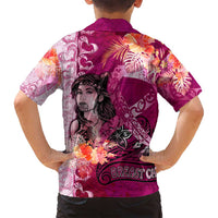 Breast Cancer New Zealand Family Matching Long Sleeve Bodycon Dress and Hawaiian Shirt Maori Aotearoa Girl Pink Out DT02 - Polynesian Pride