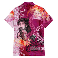 Breast Cancer New Zealand Family Matching Long Sleeve Bodycon Dress and Hawaiian Shirt Maori Aotearoa Girl Pink Out DT02 - Polynesian Pride