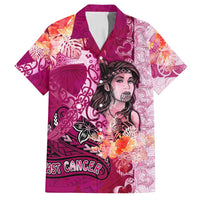 Breast Cancer New Zealand Family Matching Puletasi and Hawaiian Shirt Maori Aotearoa Girl Pink Out DT02 Dad's Shirt - Short Sleeve Pink - Polynesian Pride
